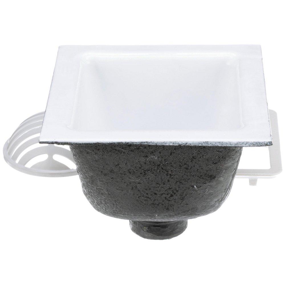 Zurn White No-Hub Floor Sink with Anti-Splash Dome Strainer in White 