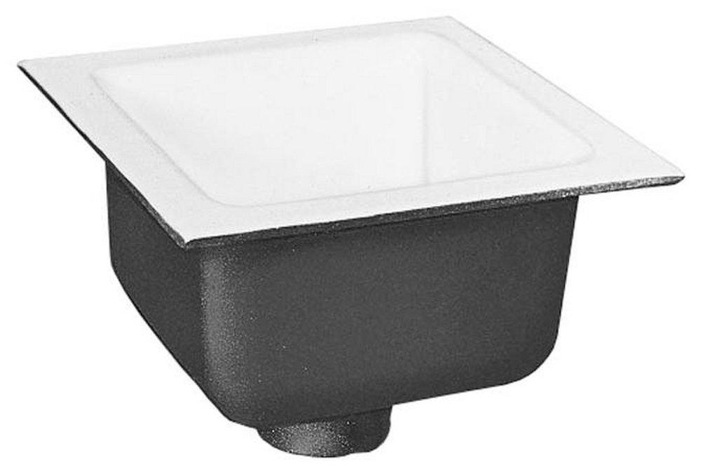 Zurn White 8-9/16 x 8-9/16 x 6 in. Floor Mount Cast Iron Floor Sink 