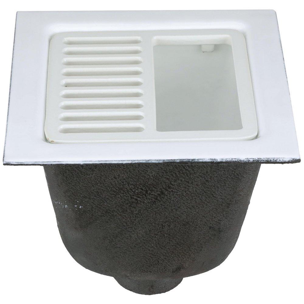 Zurn White Floor Mount Cast Iron Floor Sink 