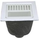 Zurn White No-Hub Cast Iron Floor Sink with Half Grate 