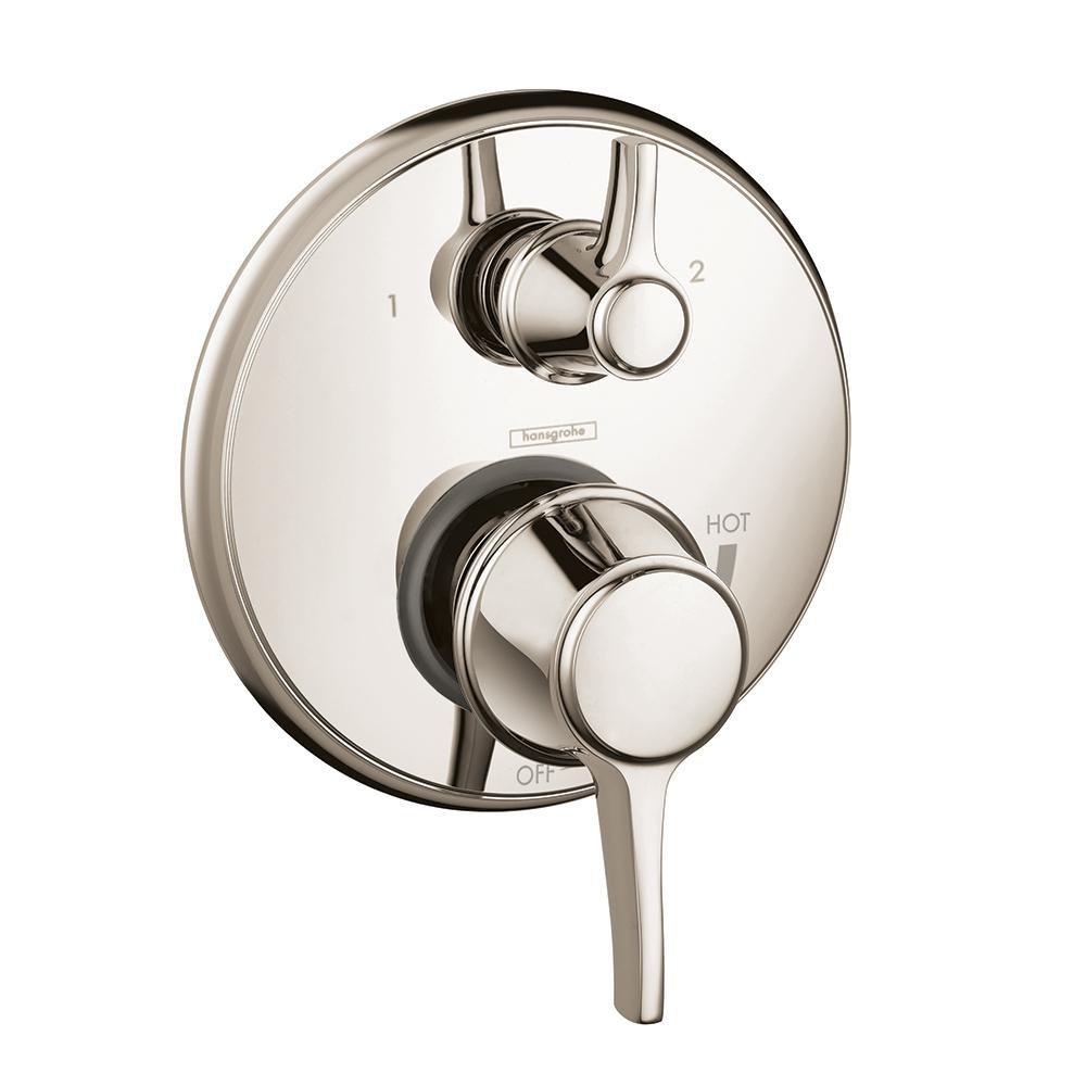 Hansgrohe Polished Nickel Pressure Balancing Diverter Trim with Double Lever Handle 