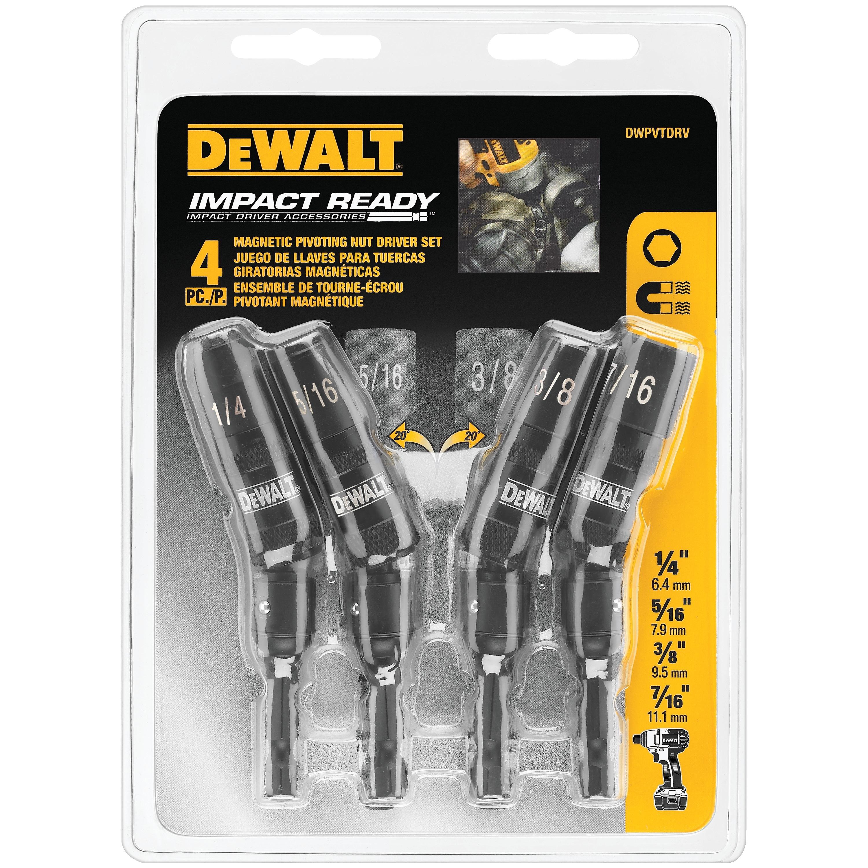 DEWALT Black Magnetic Pivoting Nut Driver Set 