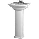 1-Hole Pedestal Lavatory Sink with 8 in. Widespread in White