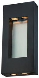 35W 4-Light Outdoor Pocket Lantern in Dorian Bronze with Brushed Aluminum