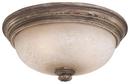14-3/4 in. 60W 2-Light Flushmount in Regents Patina with Regents Scavo Glass Shade