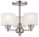 Minka Lavery Polished Nickel 13-1/2 in. 3-Light Semi-Flushmount Ceiling Fixture 