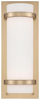 Minka Lavery Honey Gold 1-Light Wall Sconce with Etched Opal Glass Shade 