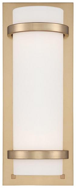 100W 2-Light Wall Sconce in Honey Gold with Etched White Glass