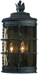 19-1/2 in. 60W 2-Light Outdoor Wall Lantern in Spanish Iron