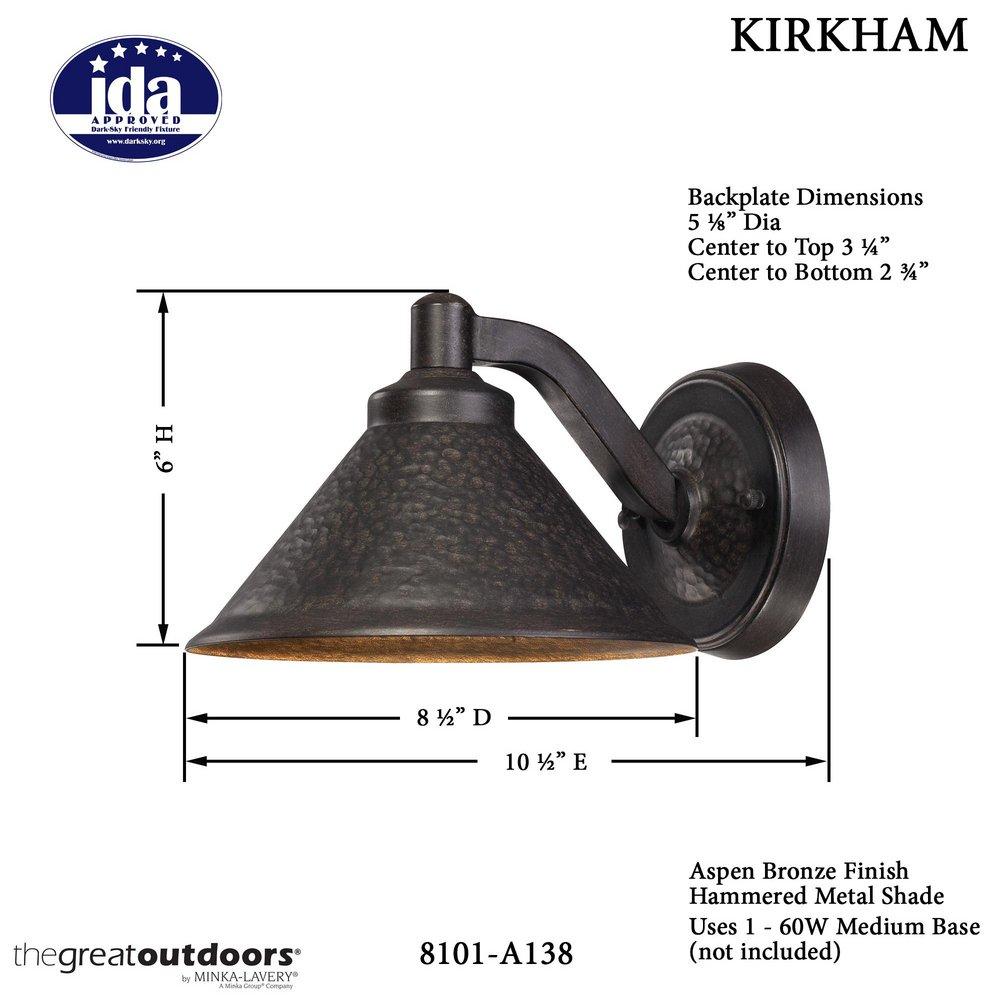 Minka Aspen Bronze&trade; 10-1/2 in. Medium E-26 Base Wall Sconce 