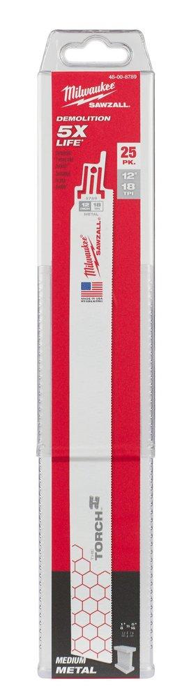 Milwaukee&reg; Silver 12 SUPER SAWZALL Blade 18 Teeth Per Inch 