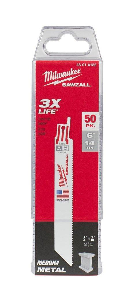 Milwaukee&reg; Silver 14 TPI Reciprocating Saw Blade (Pack of 50) 