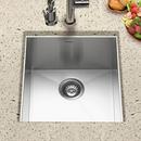 Houzer Brushed Satin 17 x 18 in. No Hole Stainless Steel Single Bowl Undermount Kitchen Sink 