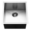 Houzer Brushed Satin 17 x 18 in. No Hole Stainless Steel Single Bowl Undermount Kitchen Sink 