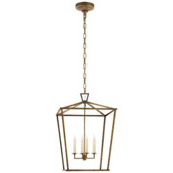 60W 4-Light Candelabra E-12 Lantern in Gilded Iron