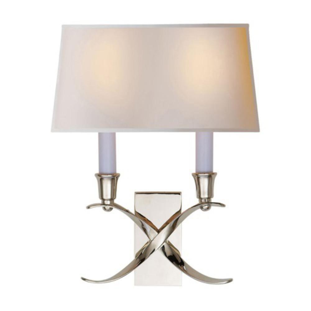 Visual Comfort & Co. Signature Polished Nickel 6 in. 40W 2-Light Wall Sconce 