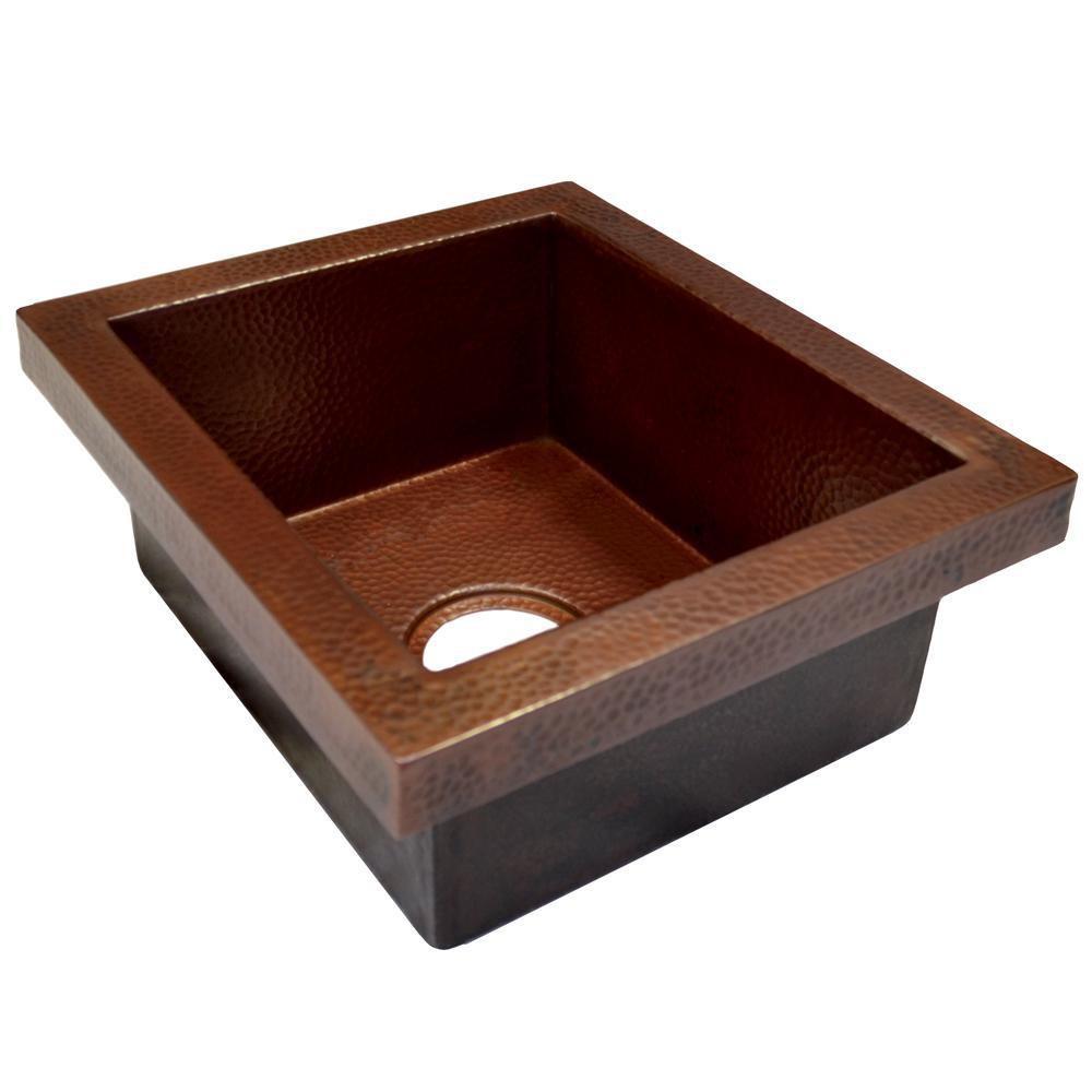 Native Trails Antique 17 x 15 in. Drop-in Copper Bar Sink 