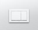 Rectangle Push Plate with Dual Button in White