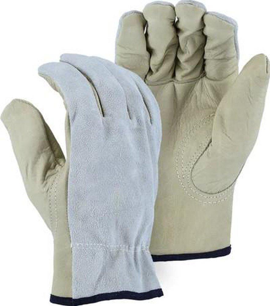 Majestic Glove Grey B GRADE CHD Driver COW Split BACK Medium 