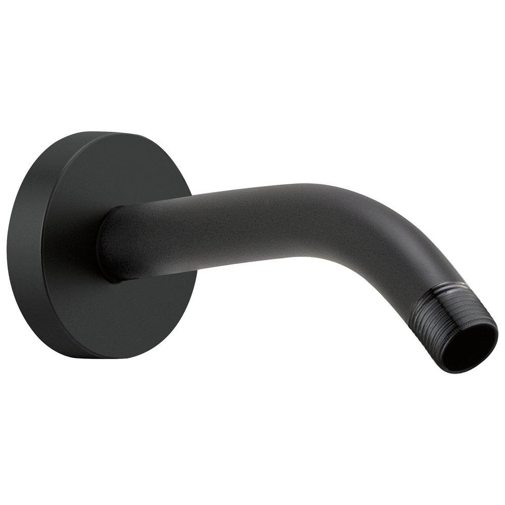 Brizo Matte Black 1/2 in. NPT x IPS Solid Brass Shower Arm and Flange 
