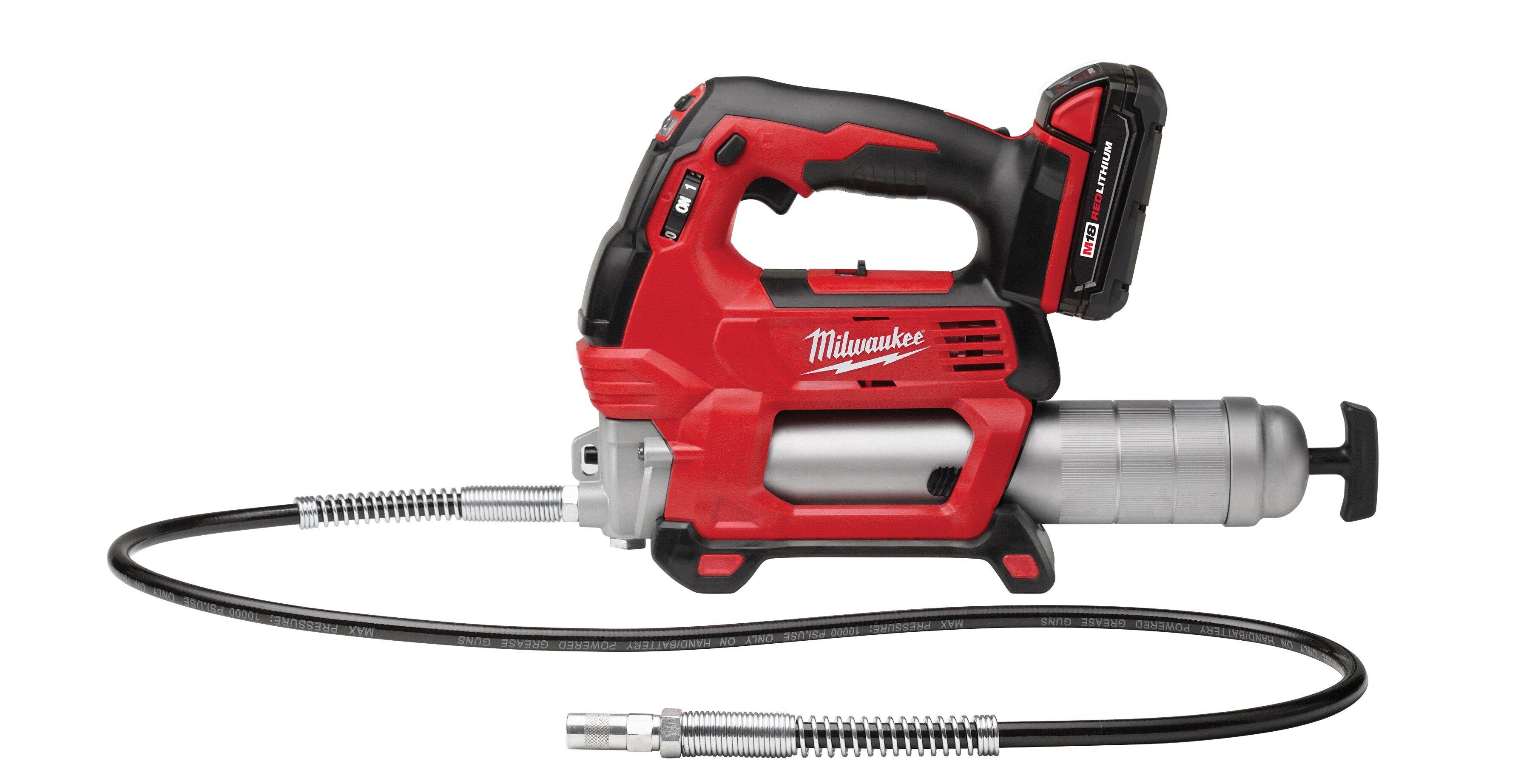 Milwaukee&reg; Red 2-Speed Grease Gun Kit 