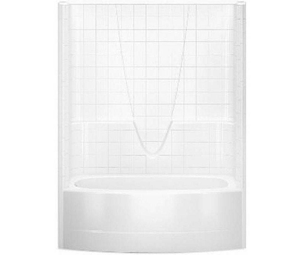 Aquatic White 60 x 60 in. Tub and Shower with Left Hand Drain 