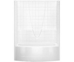 60 in. x 36-1/4 in. Tub & Shower Unit in White with Right Drain