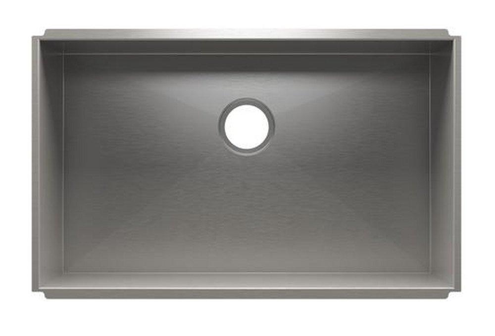Julien Brushed Stainless Steel 31-1/2 x 19-1/2 in. No Hole Stainless Steel Single Bowl Undermount Kitchen Sink 