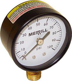 2 in. 0-100 psi Brass Pressure Gauge