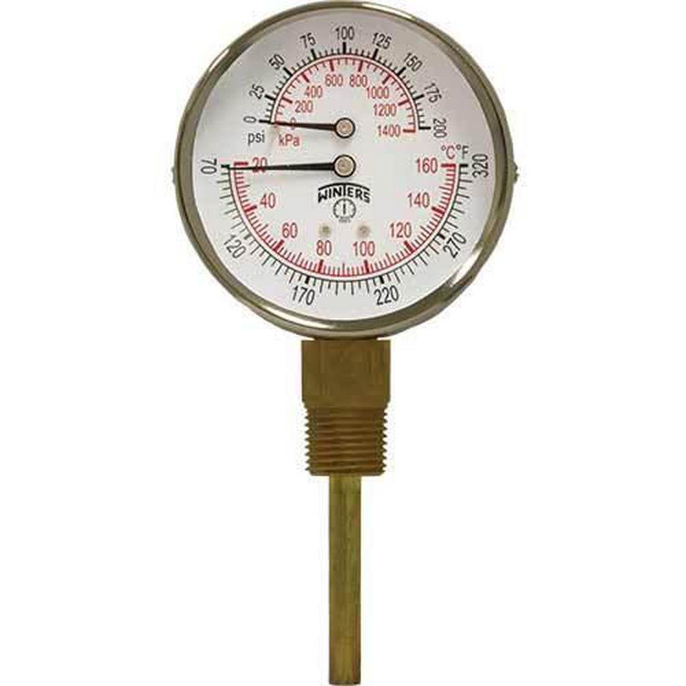 Winter's Thermogauges Tridicator Pressure Gauge 