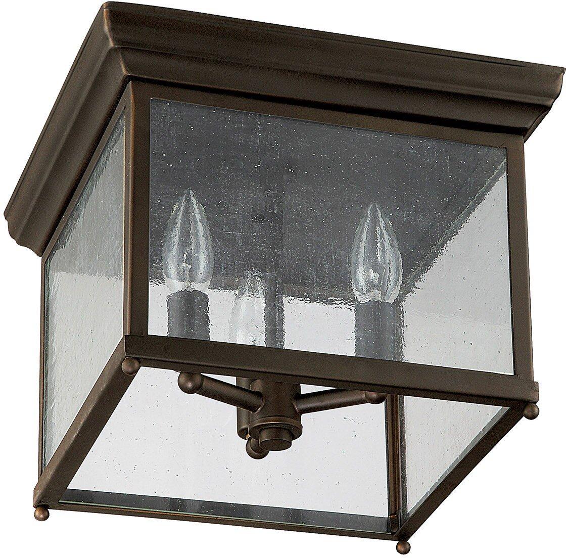 Capital Lighting Old Bronze 8-1/2 in. 3-Light Outdoor Ceiling Fixture 