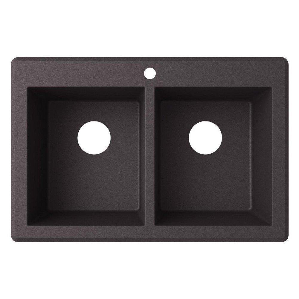 Swan Corporation Nero 1 Hole Double Bowl Undermount Rectangular Kitchen Sink 