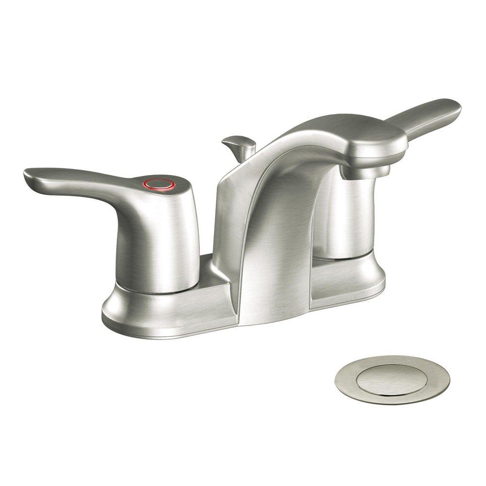 Cleveland Faucet Group Brushed Nickel Two Handle Centerset Bathroom Sink Faucet 