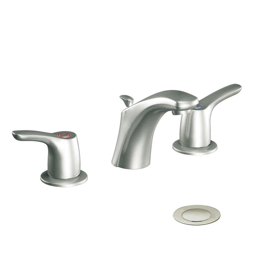 Cleveland Faucet Group Brushed Nickel Two Handle Widespread Bathroom Sink Faucet 