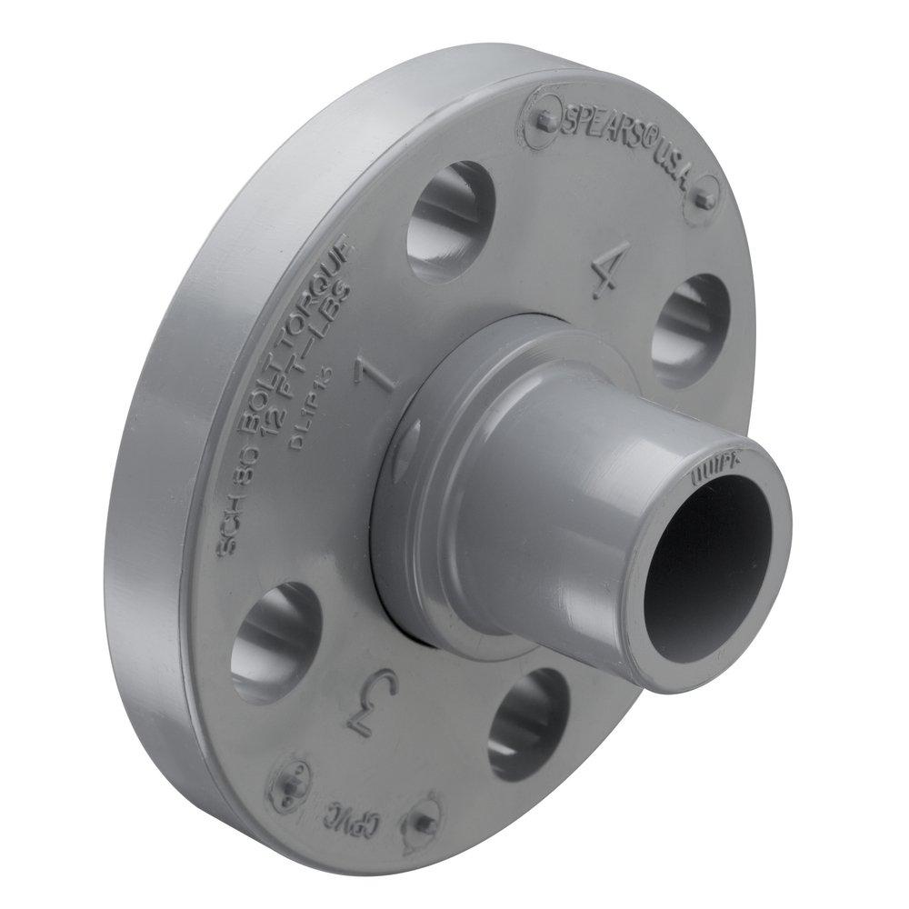 Grey Spigot Schedule 80 CPVC Flange with Ring 