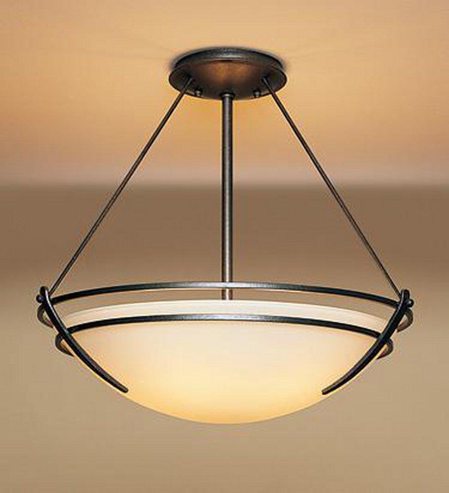 Hubbardton Forge Dark Smoke 16-8/10 in. 3-Light Semi-Flushmount Ceiling Light 