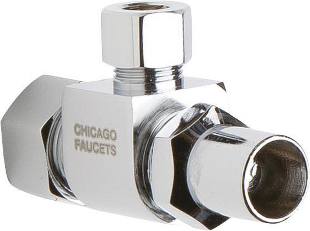 Chicago Faucets Polished Chrome OD Compression Loose Key Handle Angle Supply Stop Valve in Polished Chrome 