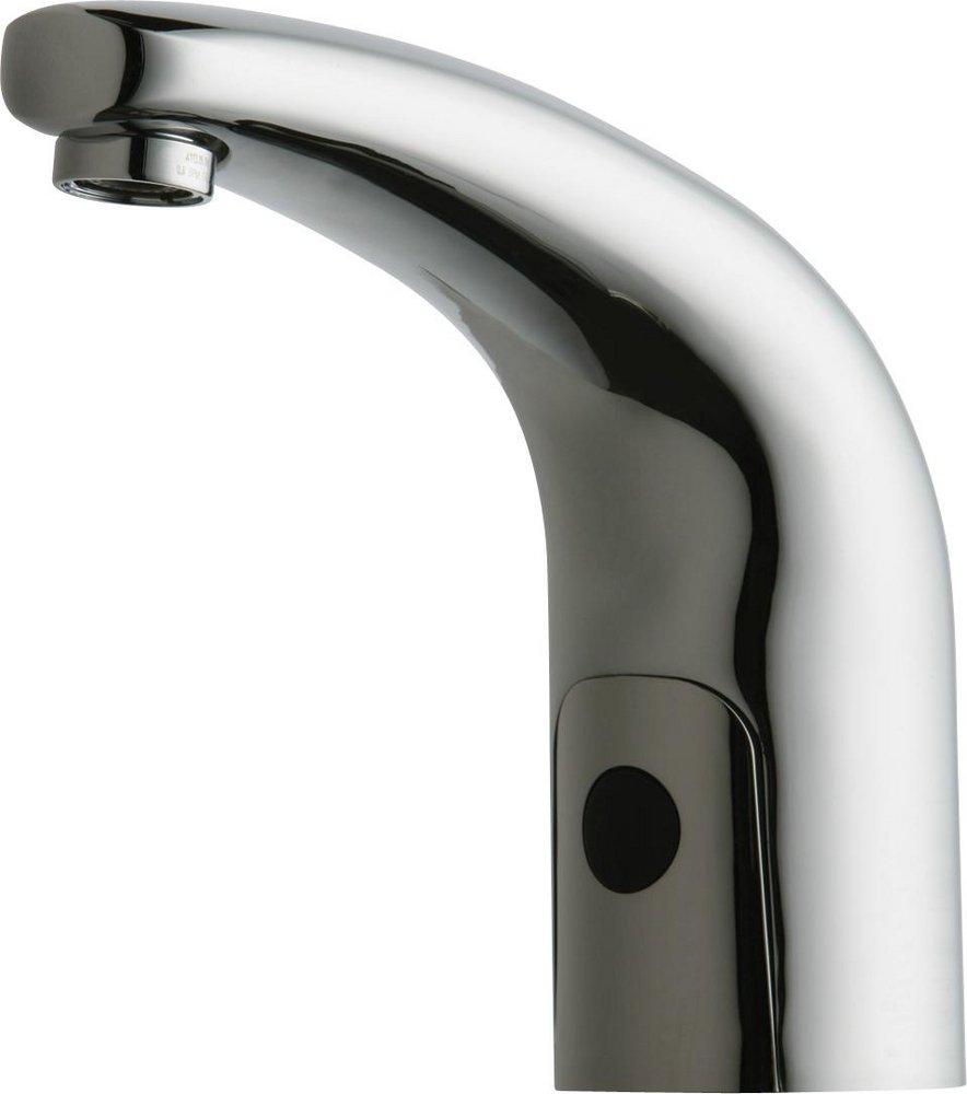 Chicago Faucets Polished Chrome 2.2 gpm 1-Hole DC Electronic Deck Mount Lavatory Faucet for Commander 116.585.00.1 Handheld Programming Unit 