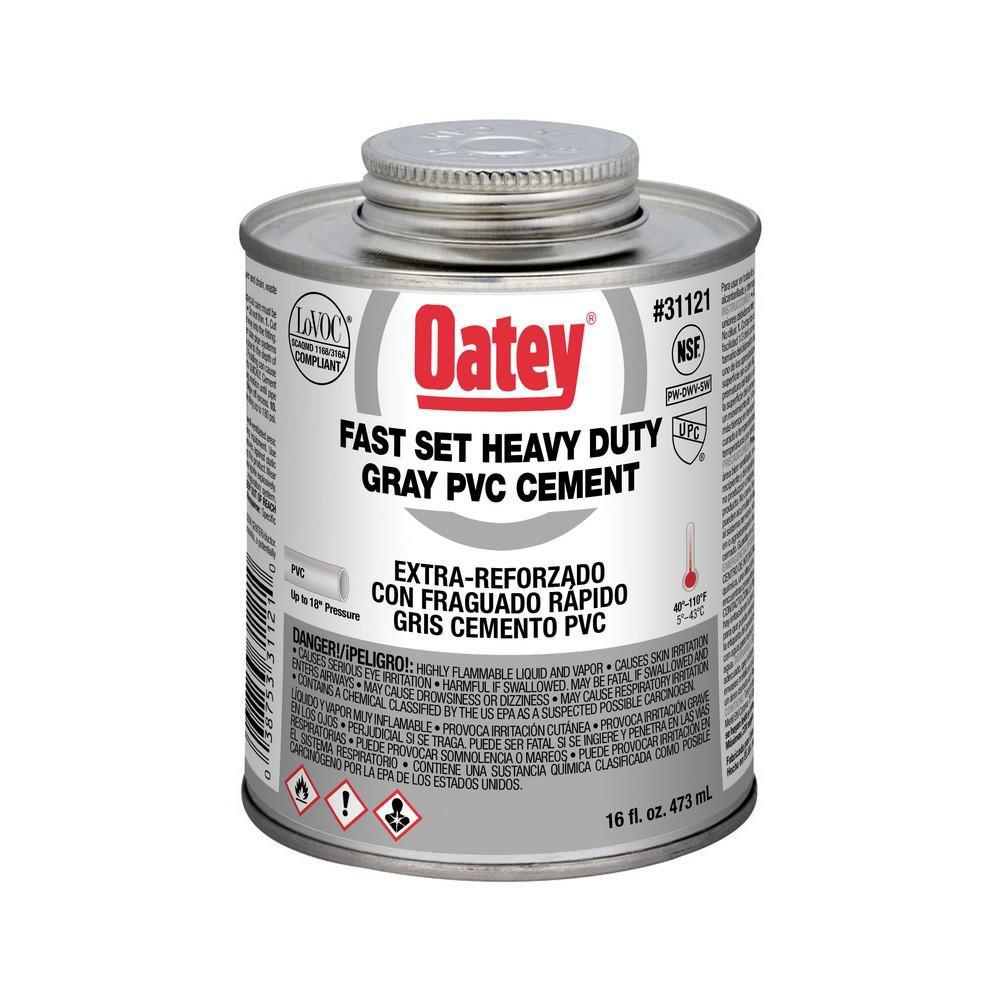 Oatey&reg; Grey Fast Set Plastic Grey Pipe Cement 