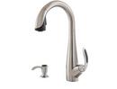 1 or 3-Hole Pull-Down Kitchen Faucet with Single Lever Handle in Stainless Steel