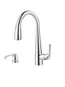 1.8 gpm 2-Hole Pull-Down Kitchen Faucet with Single Lever Handle in Polished Chrome