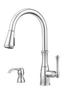 1.8 gpm Single Lever Handle Pull-Down Kitchen Faucet in Polished Chrome