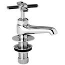 Single Cross Handle Deck Mount Service Faucet in Polished Chrome