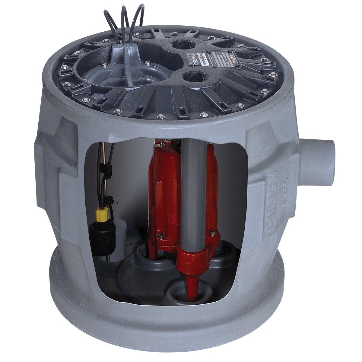 Liberty Pumps Grey 26-1/4 x 24 in. 115V Residential Simplex Grinder Package with Alarm 