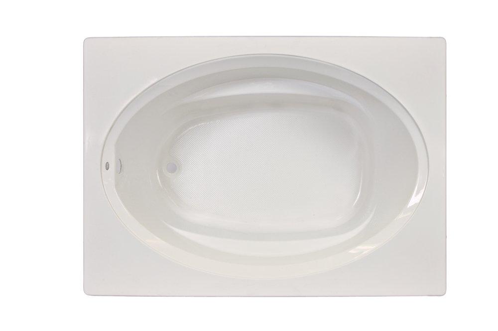 JACUZZI® White 41 in. Soaker Drop-in Bathtub with Left Drain in Oyster 