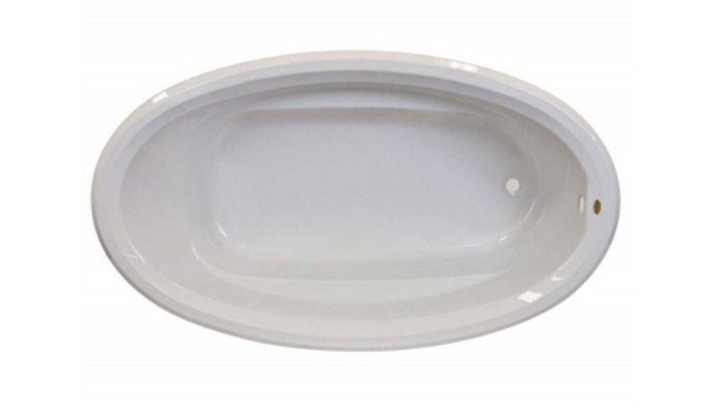 JACUZZI® White 41 in. Soaker Drop-in Bathtub with Left Drain in Oyster 