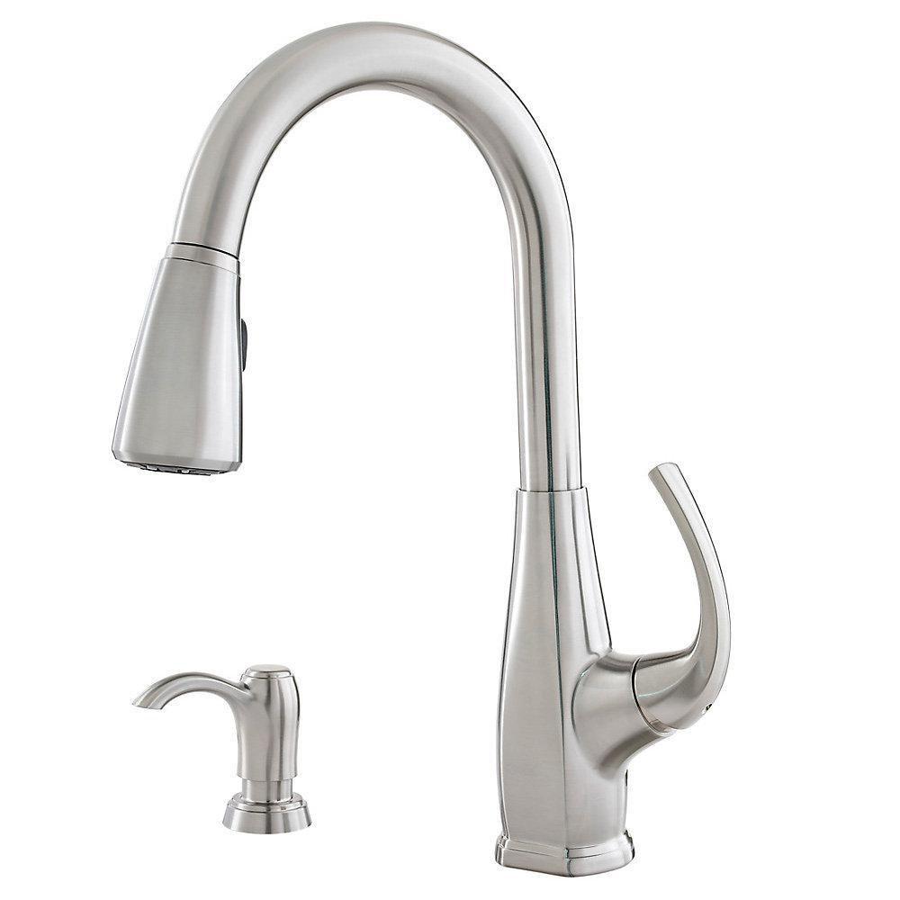 Pfister Stainless Steel 1-Hole Pull-Down Kitchen Faucet with Single Lever Handle 