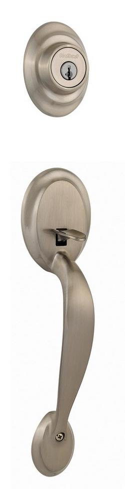 Single Cylinder Handleset Deadbolt in Satin Nickel