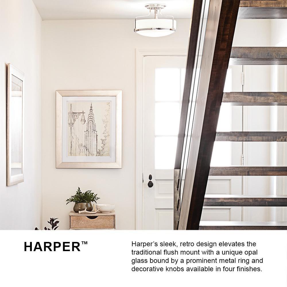 Hinkley Brushed Nickel 100W 3-Light Medium E-26 Base Semi Flushmount Ceiling Fixture 