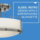 Hinkley Brushed Nickel 100W 3-Light Medium E-26 Base Semi Flushmount Ceiling Fixture 